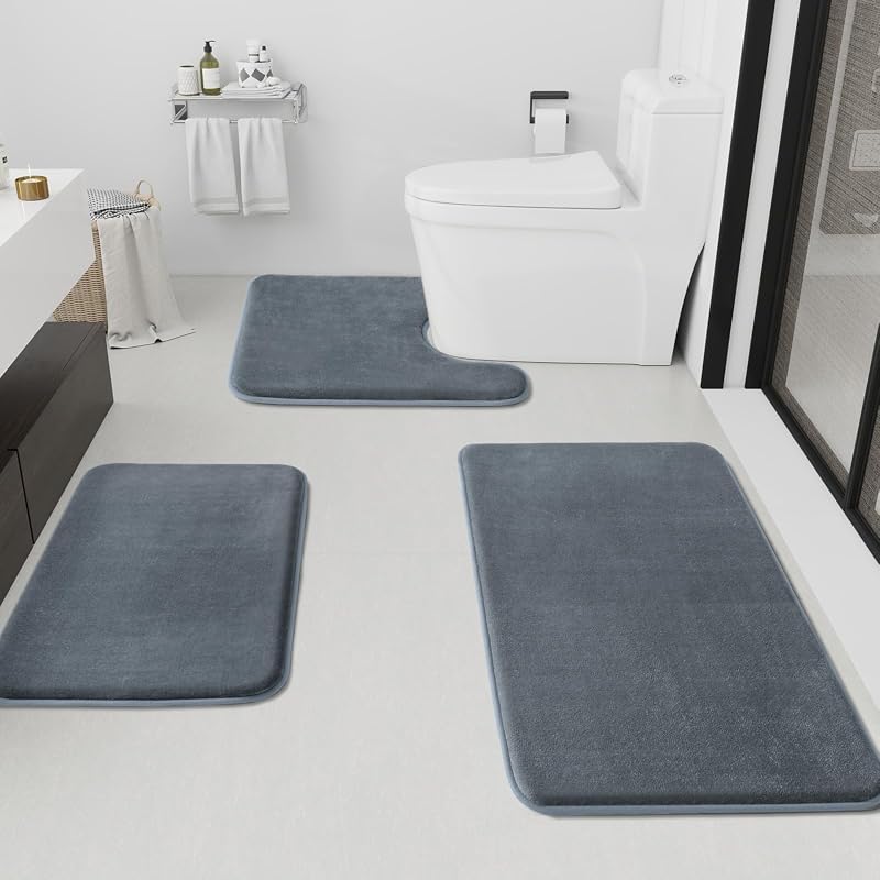 HUXMEYSON 3 Piece Bath Rug Set