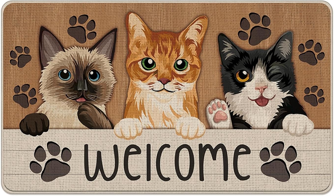 Cats Welcome Front Door Mat