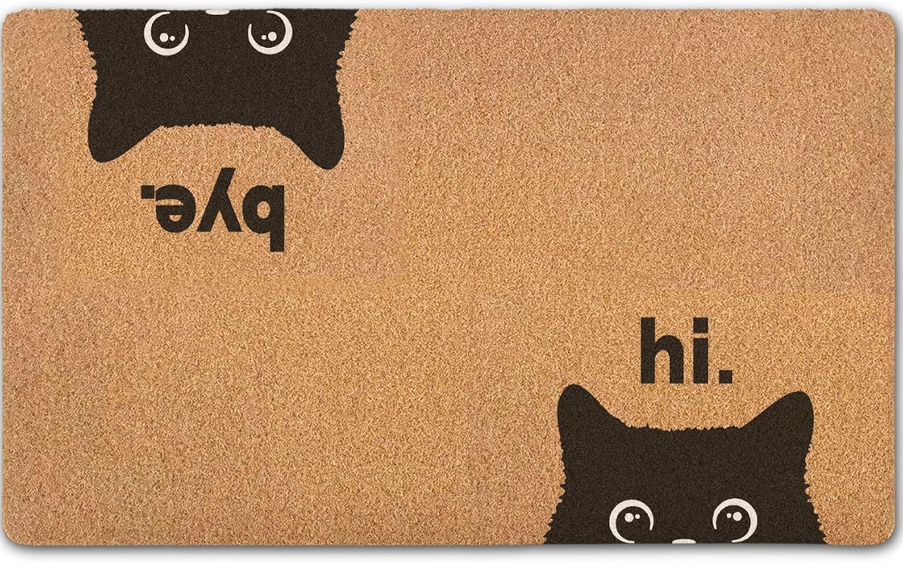Funny Black Cat Door Mat