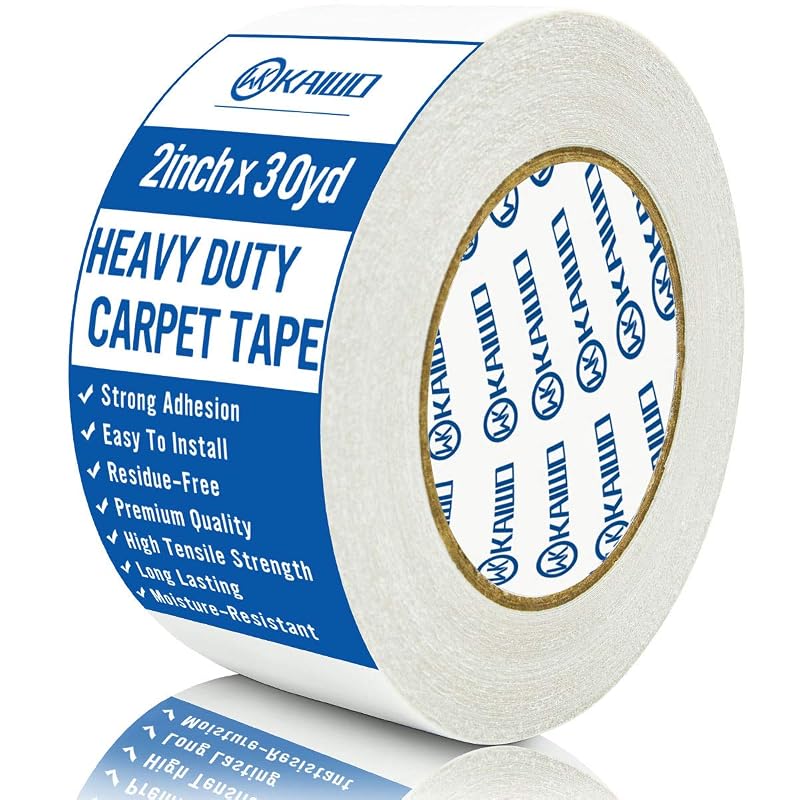 Heavy Duty Double Sided Carpet Tape for Area Rugs, Extra Long 2 Inch x