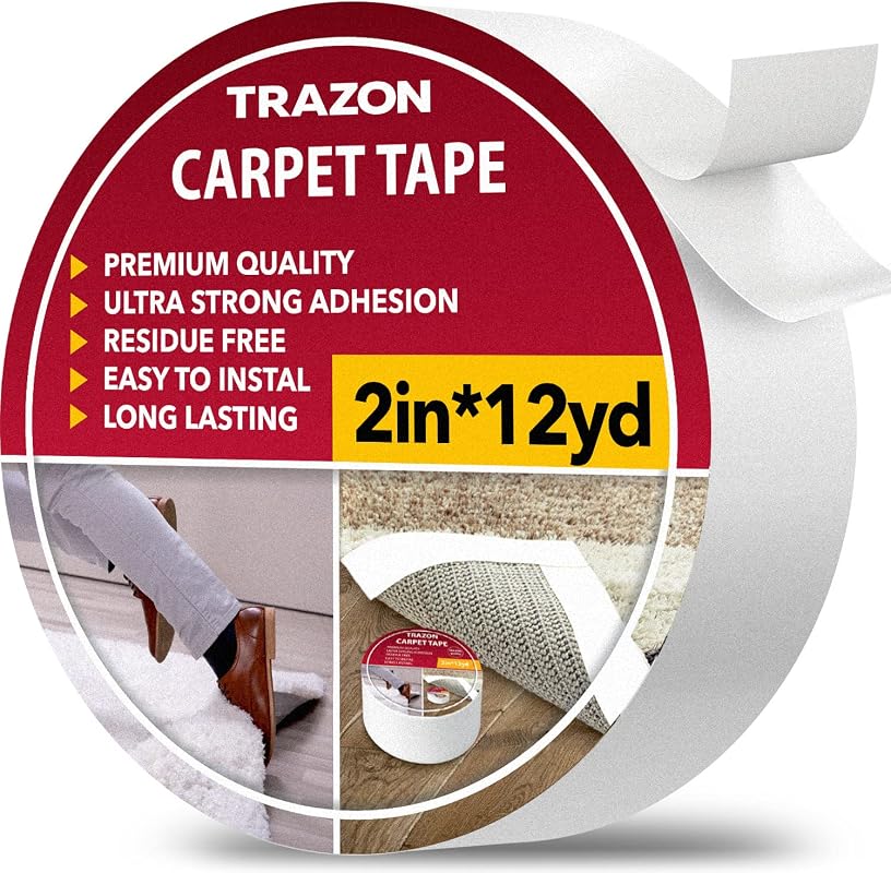 Heavy Duty Double Sided Carpet Tape, Removable Rug Grippers for Hardwo